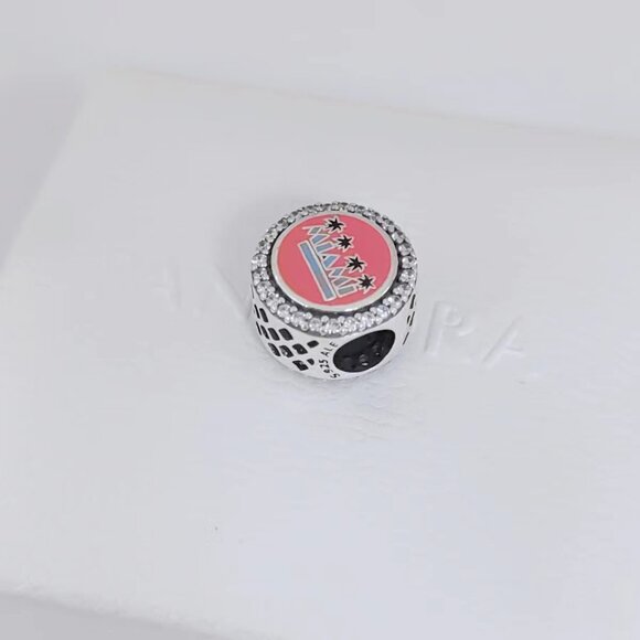 Pandora Miami Exclusive Charm Bead Button S925 Sterling Silver Pendant with box - Picture 8 of 12